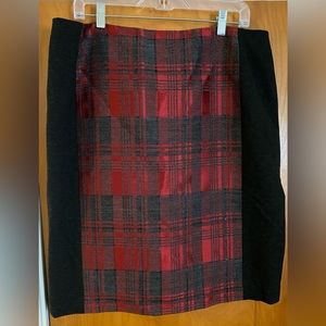 Doncaster pencil skirt sz 14 red/black plaid